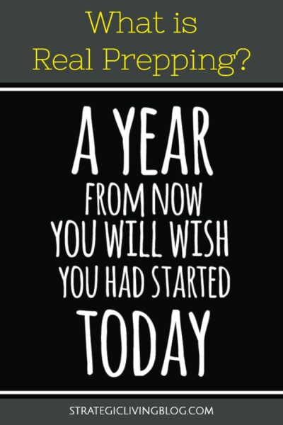 A year from now you will wish you had started to prep today